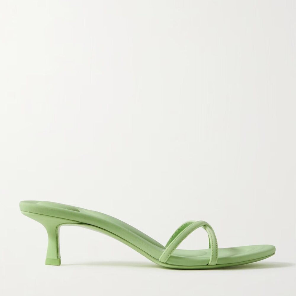 NEW - Alexander Wang Dahlia crystal-embellished leather mules - 38/38.5 - LIME